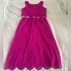 Lilly Pulitzer Fuchsia Lace Midi Dress